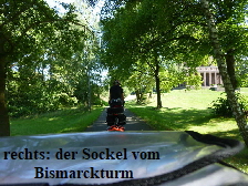 der Sockel des Bismarck-Turmes